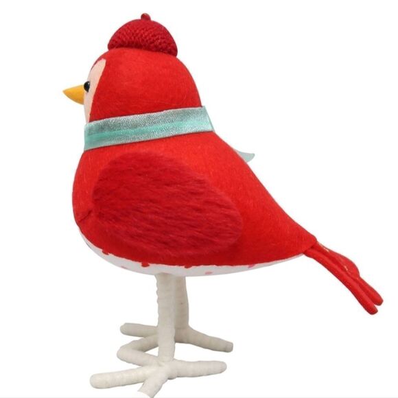 NEW 6.25" Fabric Valentine's Day Bird Figurine Holding 'Love' Sign - Picture 6 of 8